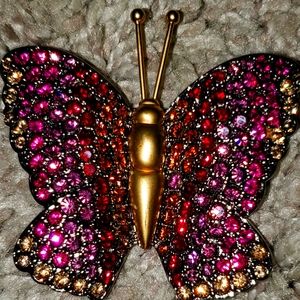 Swarovski Gold Plated Butterfly Brooch